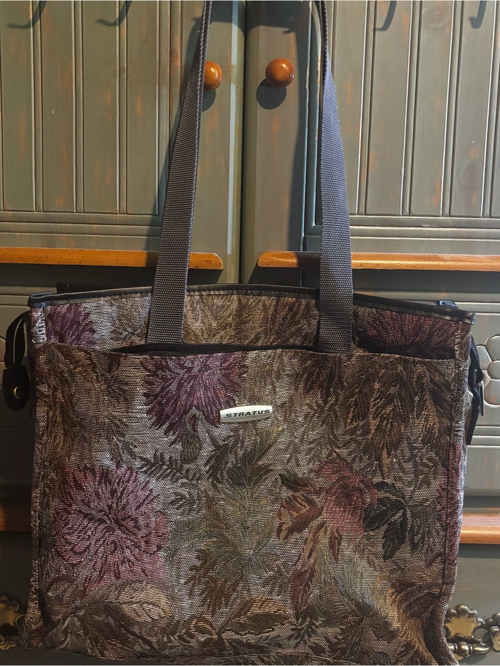 Vintage STRATUS Floral Tapestry Tote Bag
